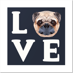 Love Pugs - Cute Pug Face Nose Puppy Dog Posters and Art